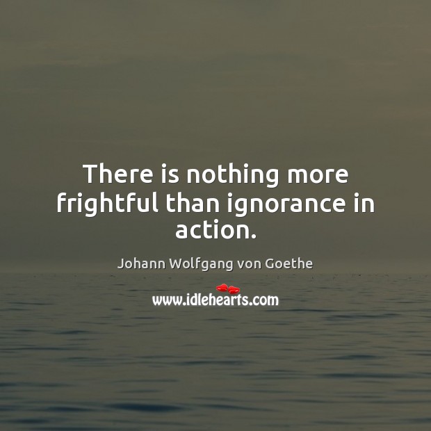 There is nothing more frightful than ignorance in action. Johann Wolfgang von Goethe Picture Quote