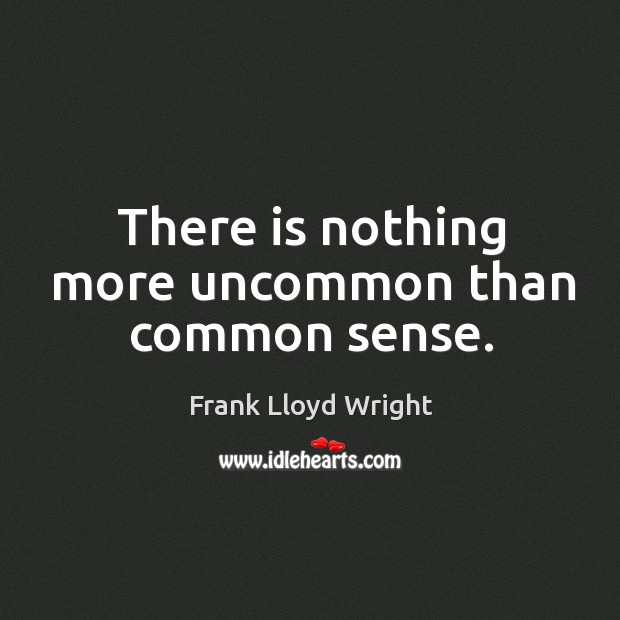 There is nothing more uncommon than common sense. Frank Lloyd Wright Picture Quote