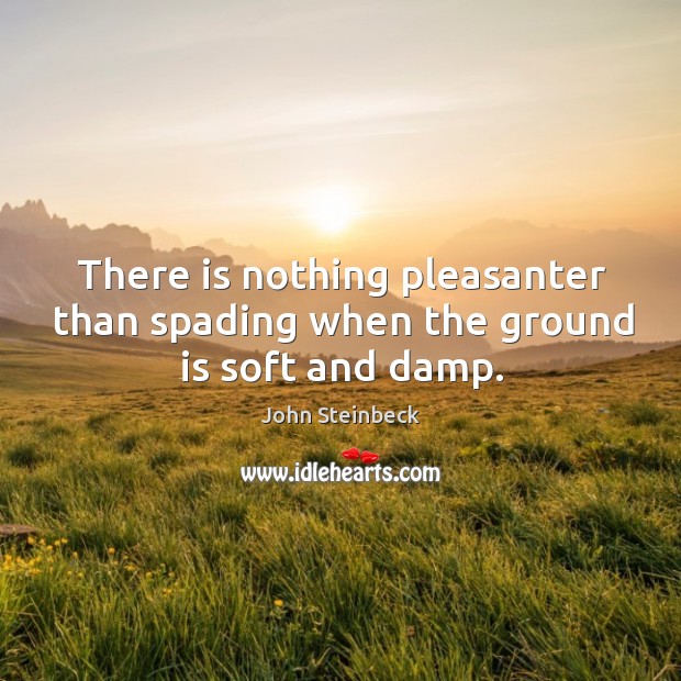 There is nothing pleasanter than spading when the ground is soft and damp. John Steinbeck Picture Quote