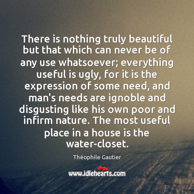 There is nothing truly beautiful but that which can never be of Théophile Gautier Picture Quote