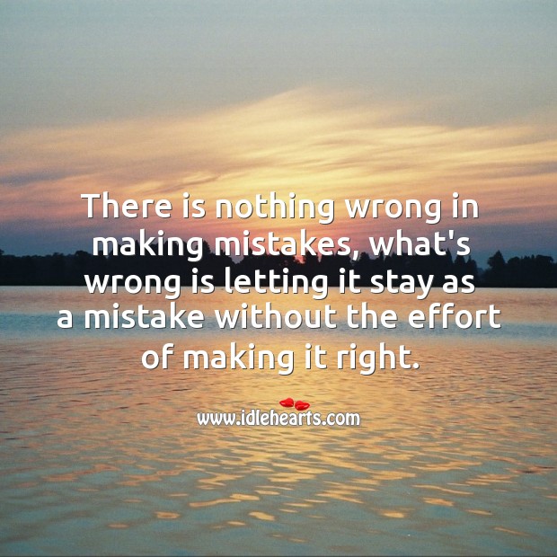 There is nothing wrong in making mistakes. Effort Quotes Image