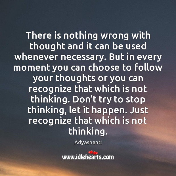 There is nothing wrong with thought and it can be used whenever Adyashanti Picture Quote