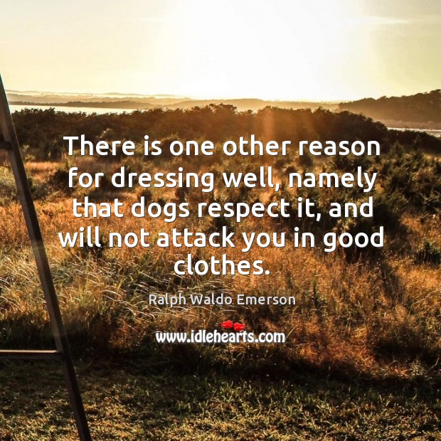 There is one other reason for dressing well, namely that dogs respect Image