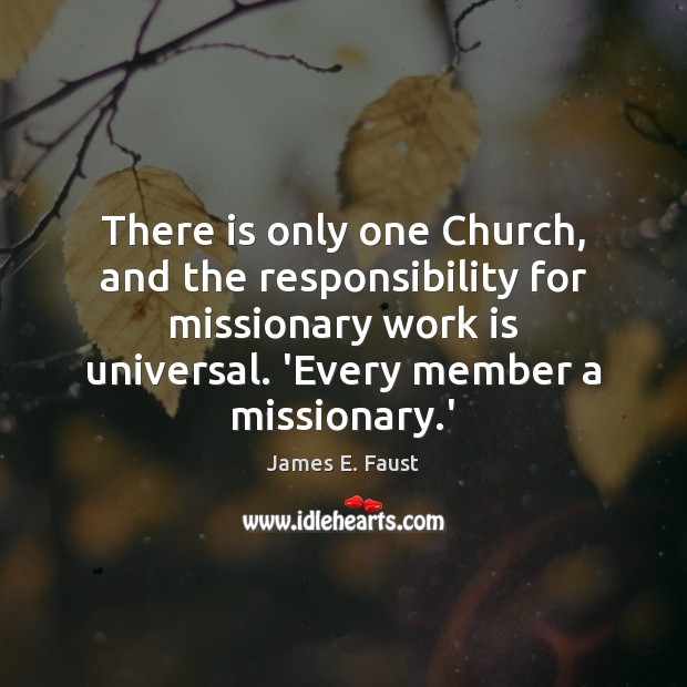 There is only one Church, and the responsibility for missionary work is Image