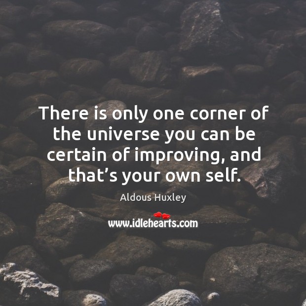 There is only one corner of the universe you can be certain of improving, and that’s your own self. Aldous Huxley Picture Quote