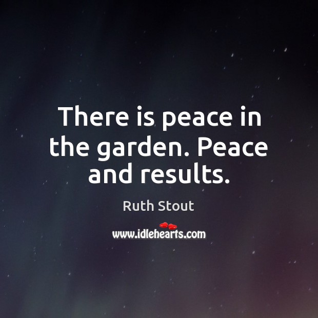 There is peace in the garden. Peace and results. Image