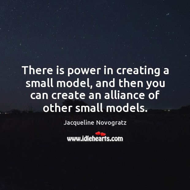 There is power in creating a small model, and then you can Jacqueline Novogratz Picture Quote