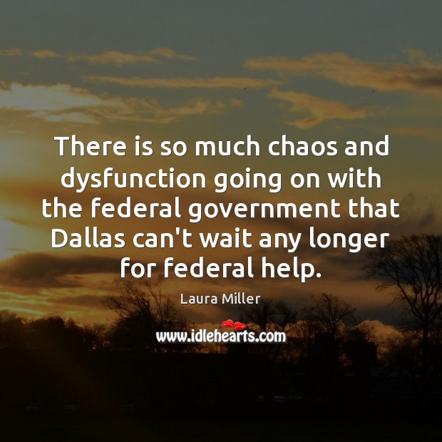 There is so much chaos and dysfunction going on with the federal Laura Miller Picture Quote