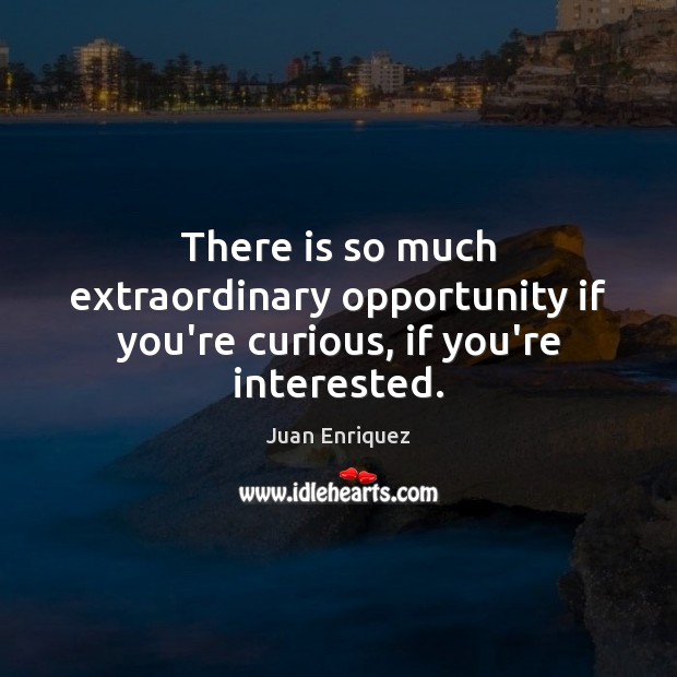 There is so much extraordinary opportunity if you’re curious, if you’re interested. Opportunity Quotes Image
