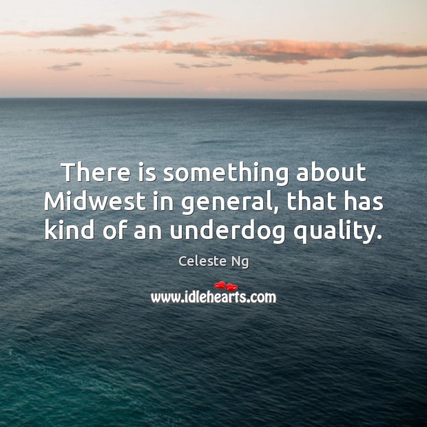 There is something about Midwest in general, that has kind of an underdog quality. Celeste Ng Picture Quote