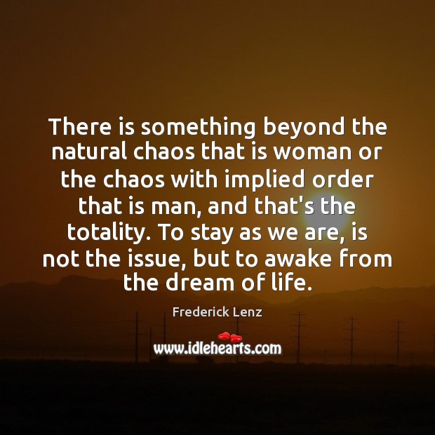 There is something beyond the natural chaos that is woman or the Image