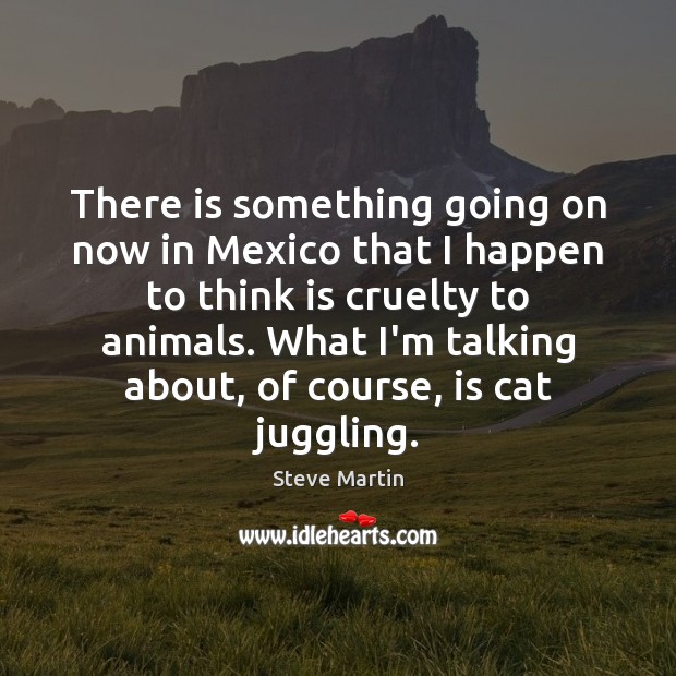 There is something going on now in Mexico that I happen to Steve Martin Picture Quote
