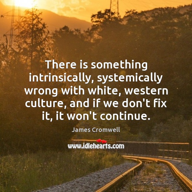 There is something intrinsically, systemically wrong with white, western culture, and if Culture Quotes Image