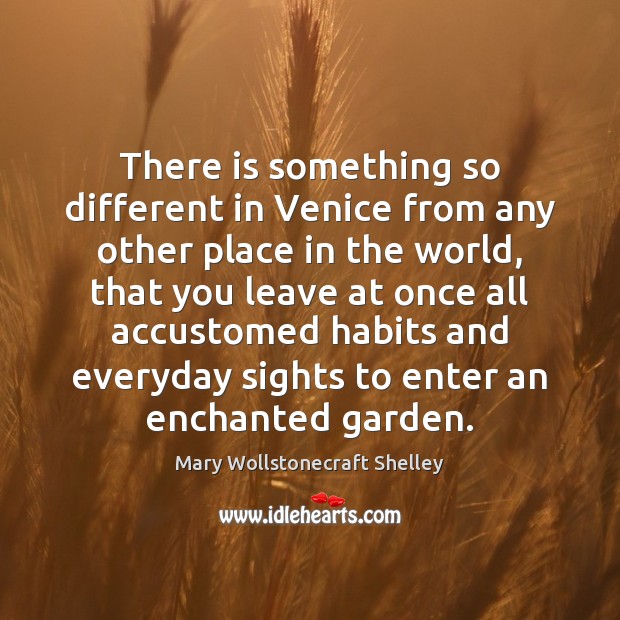 There is something so different in Venice from any other place in Mary Wollstonecraft Shelley Picture Quote