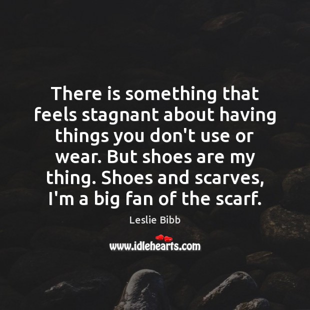 There is something that feels stagnant about having things you don’t use Leslie Bibb Picture Quote