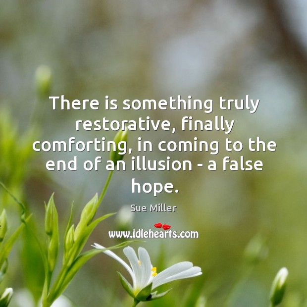 There is something truly restorative, finally comforting, in coming to the end Sue Miller Picture Quote