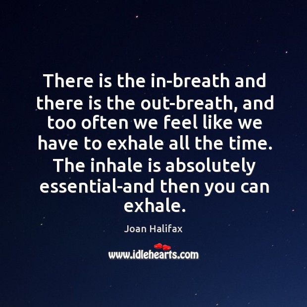 There is the in-breath and there is the out-breath, and too often Joan Halifax Picture Quote
