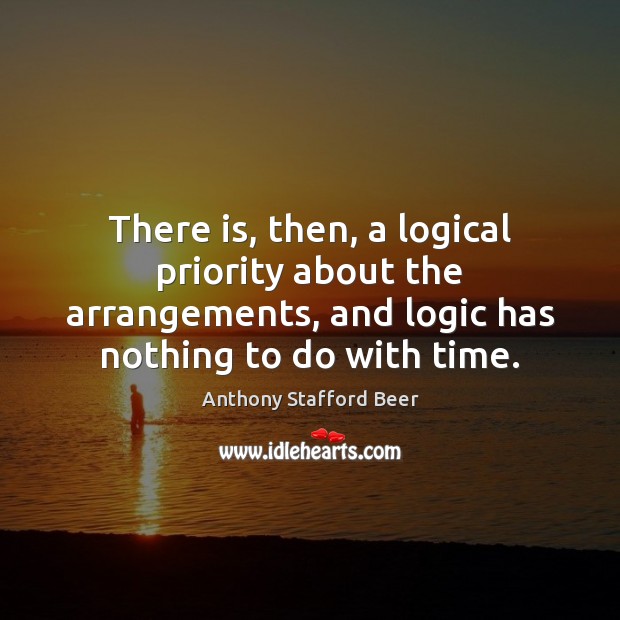 There is, then, a logical priority about the arrangements, and logic has Anthony Stafford Beer Picture Quote