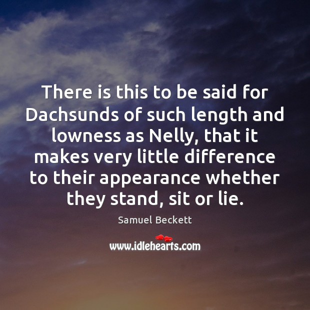 There is this to be said for Dachsunds of such length and Lie Quotes Image