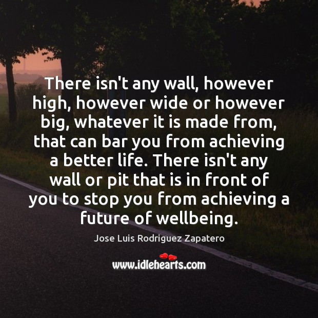 There isn’t any wall, however high, however wide or however big, whatever Jose Luis Rodriguez Zapatero Picture Quote