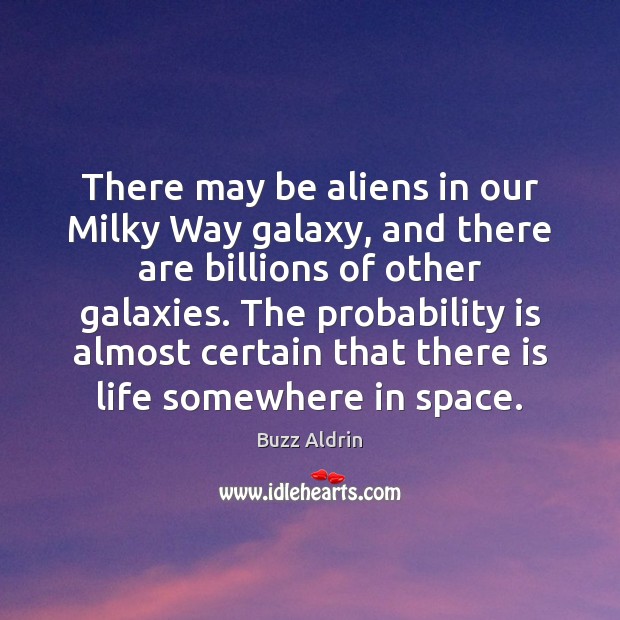 There may be aliens in our Milky Way galaxy, and there are Buzz Aldrin Picture Quote
