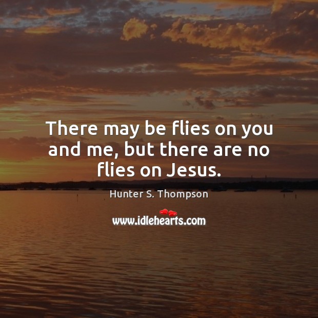 There may be flies on you and me, but there are no flies on Jesus. Image