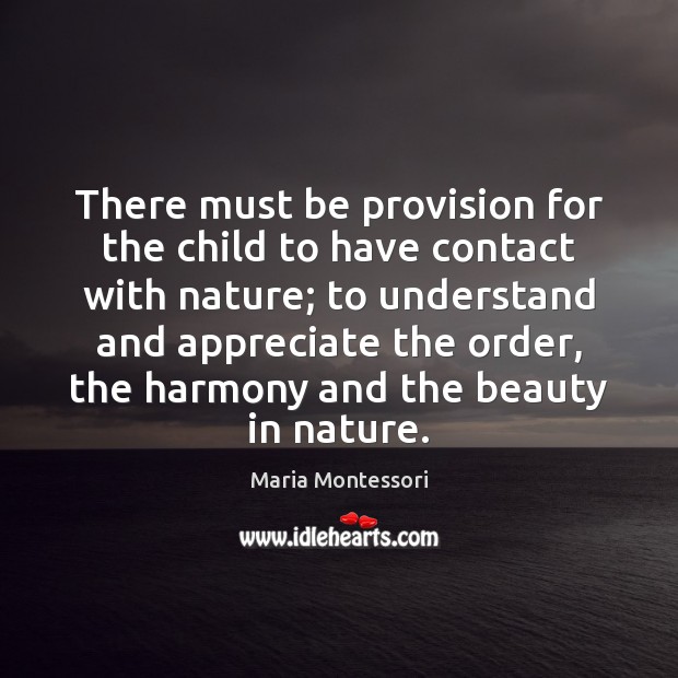 There must be provision for the child to have contact with nature; Image
