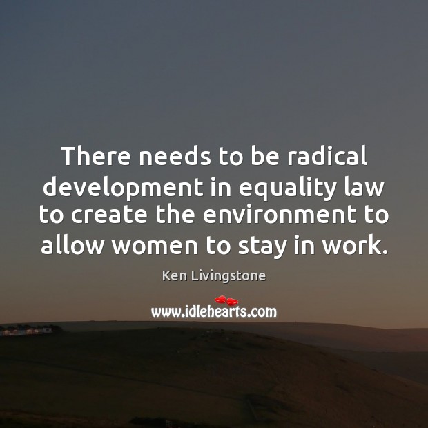 There needs to be radical development in equality law to create the Environment Quotes Image