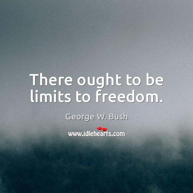 There ought to be limits to freedom. Image