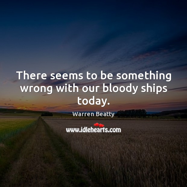 There seems to be something wrong with our bloody ships today. Warren Beatty Picture Quote