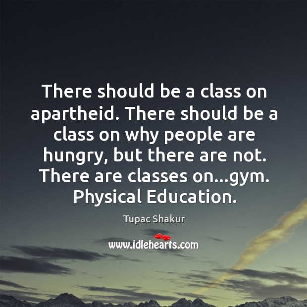 There should be a class on apartheid. There should be a class 