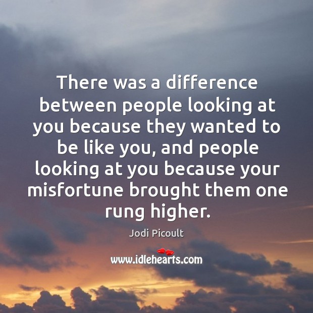 There was a difference between people looking at you because they wanted Jodi Picoult Picture Quote