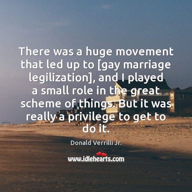 There was a huge movement that led up to [gay marriage legilization], Donald Verrilli Jr. Picture Quote