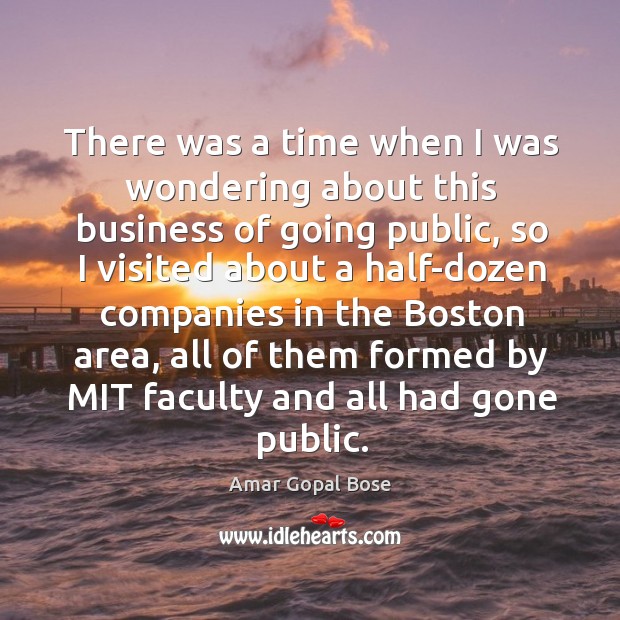 There was a time when I was wondering about this business of going public Amar Gopal Bose Picture Quote
