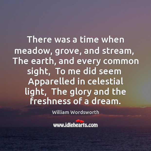 There was a time when meadow, grove, and stream,  The earth, and William Wordsworth Picture Quote
