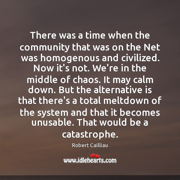 There was a time when the community that was on the Net Robert Cailliau Picture Quote