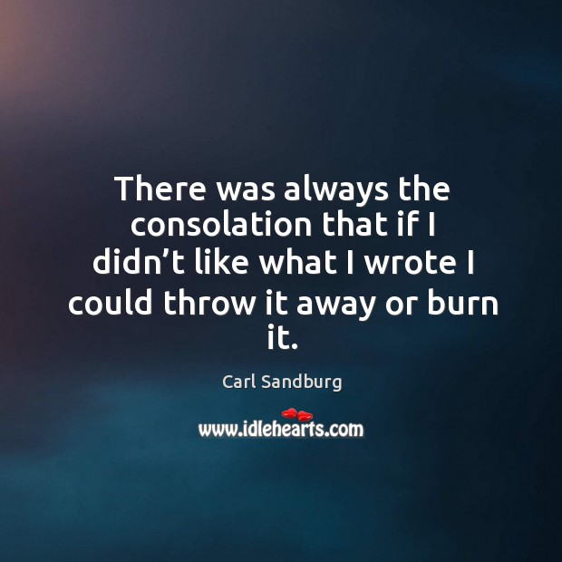 There was always the consolation that if I didn’t like what I wrote I could throw it away or burn it. Image