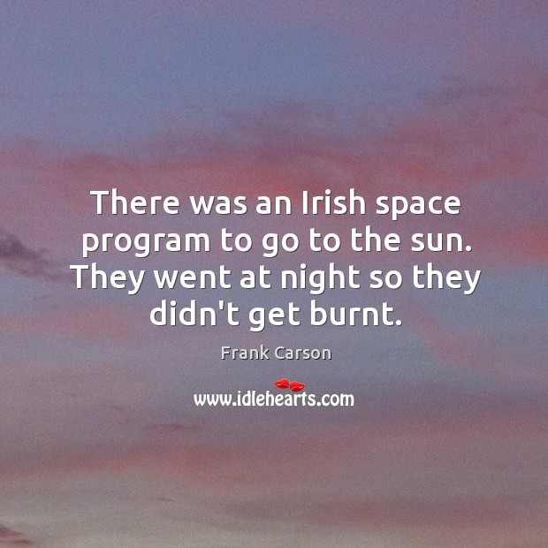 There was an Irish space program to go to the sun. They Image