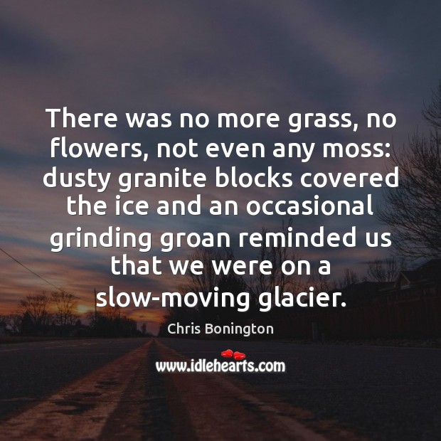 There was no more grass, no flowers, not even any moss: dusty Chris Bonington Picture Quote