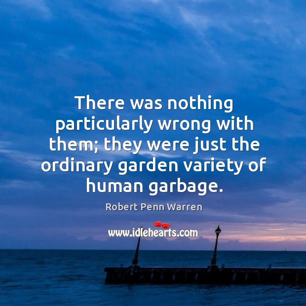 There was nothing particularly wrong with them; they were just the ordinary Robert Penn Warren Picture Quote