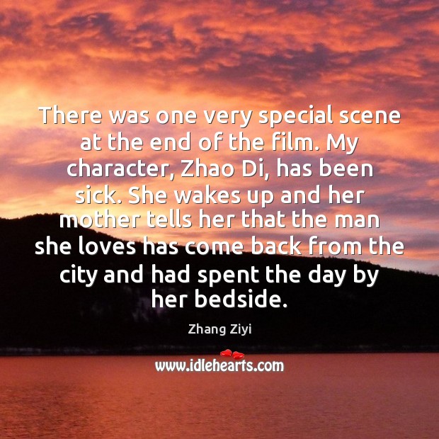 There was one very special scene at the end of the film. Zhang Ziyi Picture Quote
