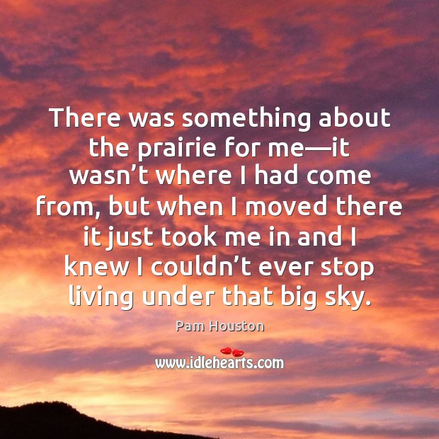 There was something about the prairie for me—it wasn’t where Pam Houston Picture Quote