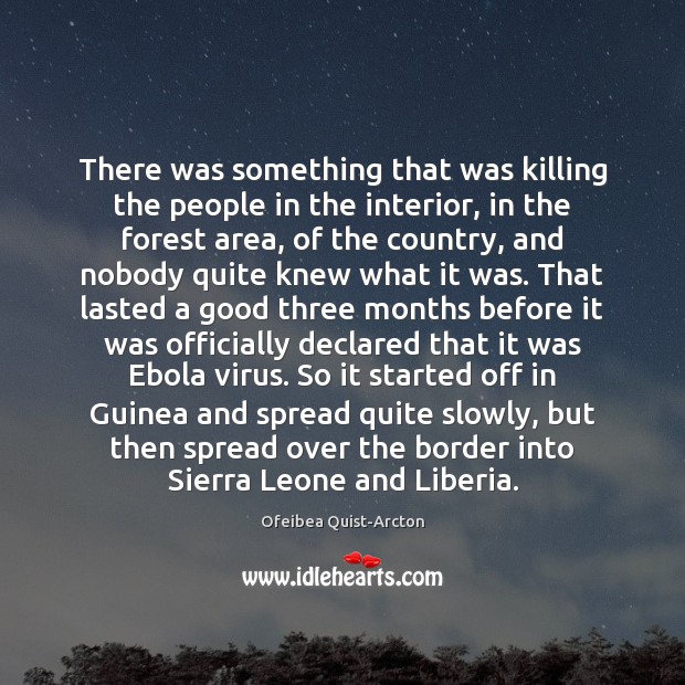 There was something that was killing the people in the interior, in Ofeibea Quist-Arcton Picture Quote