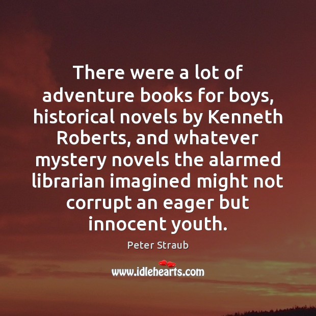There were a lot of adventure books for boys, historical novels by Peter Straub Picture Quote