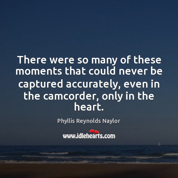 There were so many of these moments that could never be captured Phyllis Reynolds Naylor Picture Quote