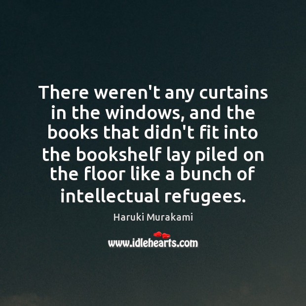 There weren’t any curtains in the windows, and the books that didn’t Image