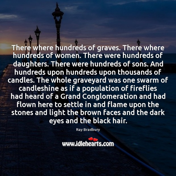 There where hundreds of graves. There where hundreds of women. There were Ray Bradbury Picture Quote