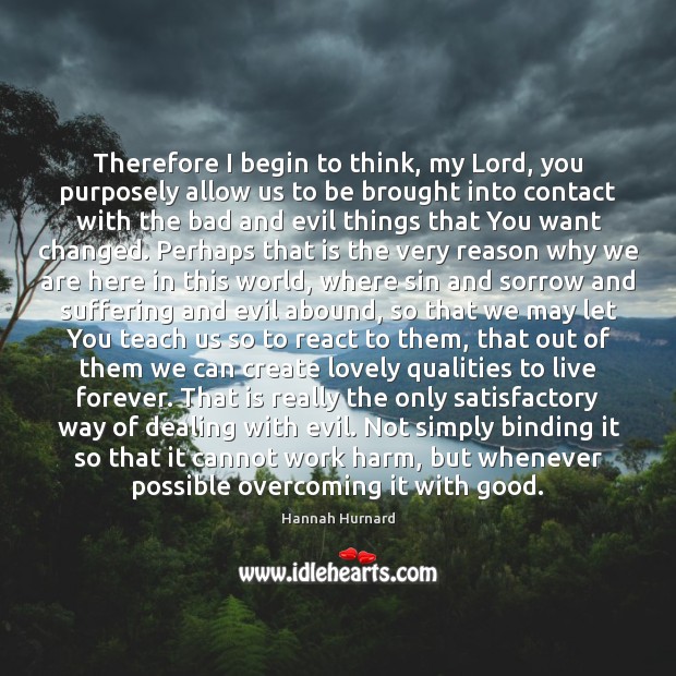 Therefore I begin to think, my Lord, you purposely allow us to Hannah Hurnard Picture Quote