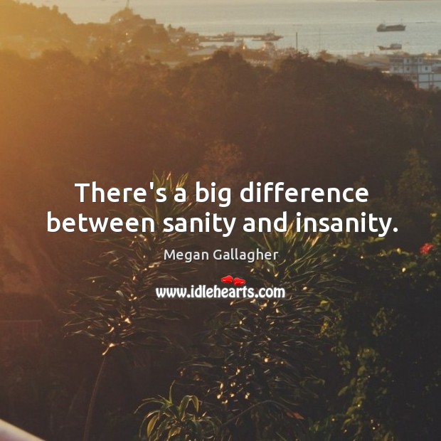 There’s a big difference between sanity and insanity. Image