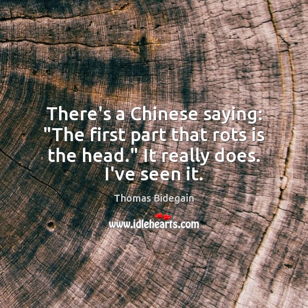 There’s a Chinese saying: “The first part that rots is the head.” Thomas Bidegain Picture Quote